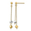 Beaded Dangle Earrings in 14K Two-Tone Gold - Sophia Jewelers