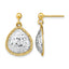 Teardrop Dangle Earrings in 14K Two-Tone Gold, 15mm Diamond-Cut - Sophia Jewelers
