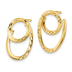 14K D/C Post Dangle Earrings