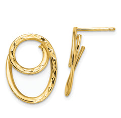 14K D/C Post Dangle Earrings