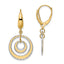 Dangle Earrings in 14K Two-Tone Gold, 17mm Textured - Sophia Jewelers