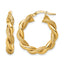 14K Yellow Gold Diamond-Cut Twisted Hoop Earrings