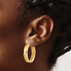 14K Polished Oval Hoop Earrings
