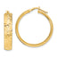 Round Hoop Earrings in 14K Yellow Gold, 5.8x31mm Diamond-Cut - Sophia Jewelers