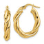 Twisted Oval Hoop Earrings in 14K Yellow Gold, 20x25mm - Sophia Jewelers