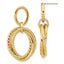 14K Polished and Textured Post Dangle Earrings