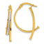 Glitter-Infused Hoop Earrings in 14K Yellow Gold, 30x16mm - Sophia Jewelers