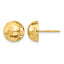 Button Stud Earrings in 14K Yellow Gold, 9.9mm Diamond-Cut - Sophia Jewelers