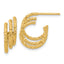 14K Polished and Hammered Post Hoop Earrings