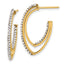 Crystal J-Hoop Earrings in 14K Yellow Gold, 2mm - Sophia Jewelers