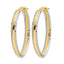 14K and White Rhodium Polished and Diamond-cut In/Out Hoop Earring