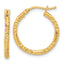 14K Polished and Textured Hoop Earrings