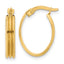 14K Polished and Grooved Oval Hoop Earrings