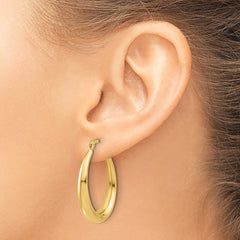 14K Polished Oval Hoop Earrings