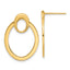14K Polished Oval Drop Post Earrings