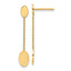 14K Polished Oval Discs Dangle Post Earrings