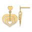 Hearts Dangle Earrings in 14K Yellow Gold - Sophia Jewelers