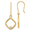 Square Cubic Zirconia Dangle Earrings in 14K Yellow Gold, 1.6mm - Sophia Jewelers