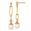 Freshwater Pearl Stud Dangle Earrings in 14K Yellow Gold, 7.5mm - Sophia Jewelers