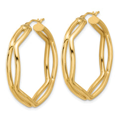 14K Polished Geometric Hoop Earrings