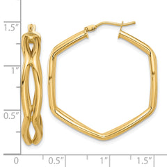 14K Polished Geometric Hoop Earrings