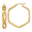 Geometric Hoop Earrings in 14K Yellow Gold, 35mm - Sophia Jewelers
