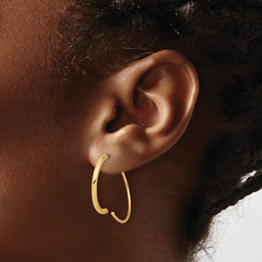 14K Polished Round Curved Threader Earrings