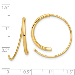 14K Polished Round Curved Threader Earrings