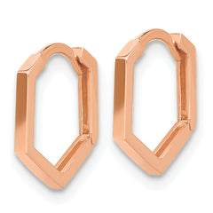14K Rose Gold Polished Geometric Hoop Earrings