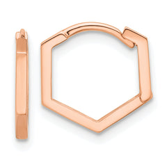 14K Rose Gold Polished Geometric Hoop Earrings
