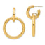 14K Polished Circle Dangle Hoop Post Earrings