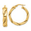 14K Yellow Gold Polished & Textured Braided Hoop Earrings - Sophia Jewelers