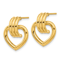 14K Polished Heart Post Earrings