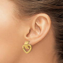14K Polished Heart Post Earrings