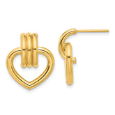 14K Polished Heart Post Earrings
