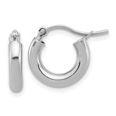 14k White Gold Polished 3mm Polished Hoop Earrings