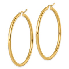 14k Polished 3mm Polished Hoop Earrings