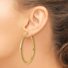14k Polished 3mm Polished Hoop Earrings