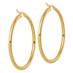 14k Polished 3mm Polished Hoop Earrings