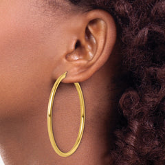14k Polished 3mm Polished Hoop Earrings
