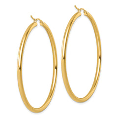 14k Polished 3mm Polished Hoop Earrings