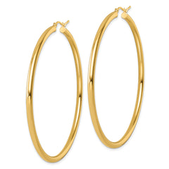14k Polished 3mm Polished Hoop Earrings