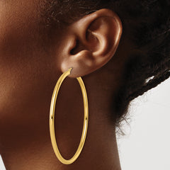 14k Polished 3mm Polished Hoop Earrings
