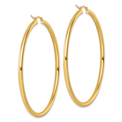 14k Polished 3mm Polished Hoop Earrings