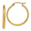 Hoop Earrings in 14K Yellow Gold, 2.5x25mm Diamond-Cut - Sophia Jewelers