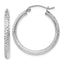 Knife Edge Hoop Earrings in 14K White Gold, 3x25mm Diamond-Cut - Sophia Jewelers