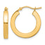 14k 3mm Polished Square Hoop Earrings