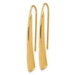 14K Polished Drop Bar Threader Earrings