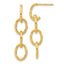 14K Polished Triple Circle Link Dangle Post Earrings