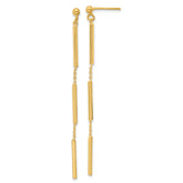 14K Polished 3 Bar Dangle Post Earrings